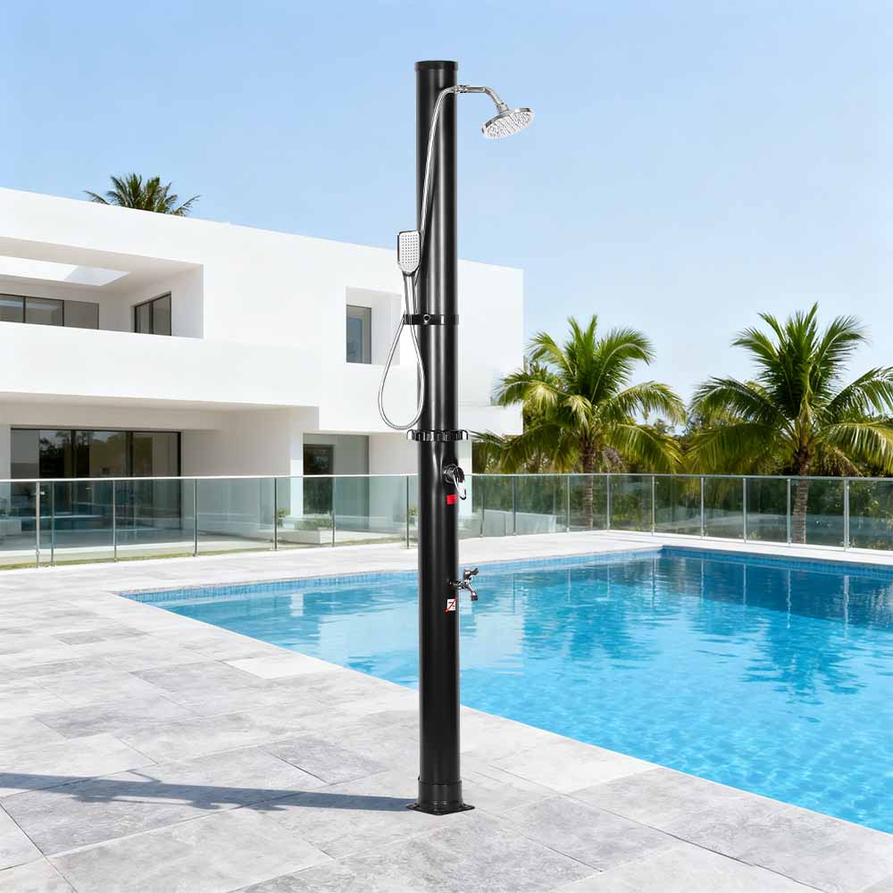 Pommeau de douche solaire à deux sections en ABS chromé LY18L05-HB 18L pour jardin extérieur