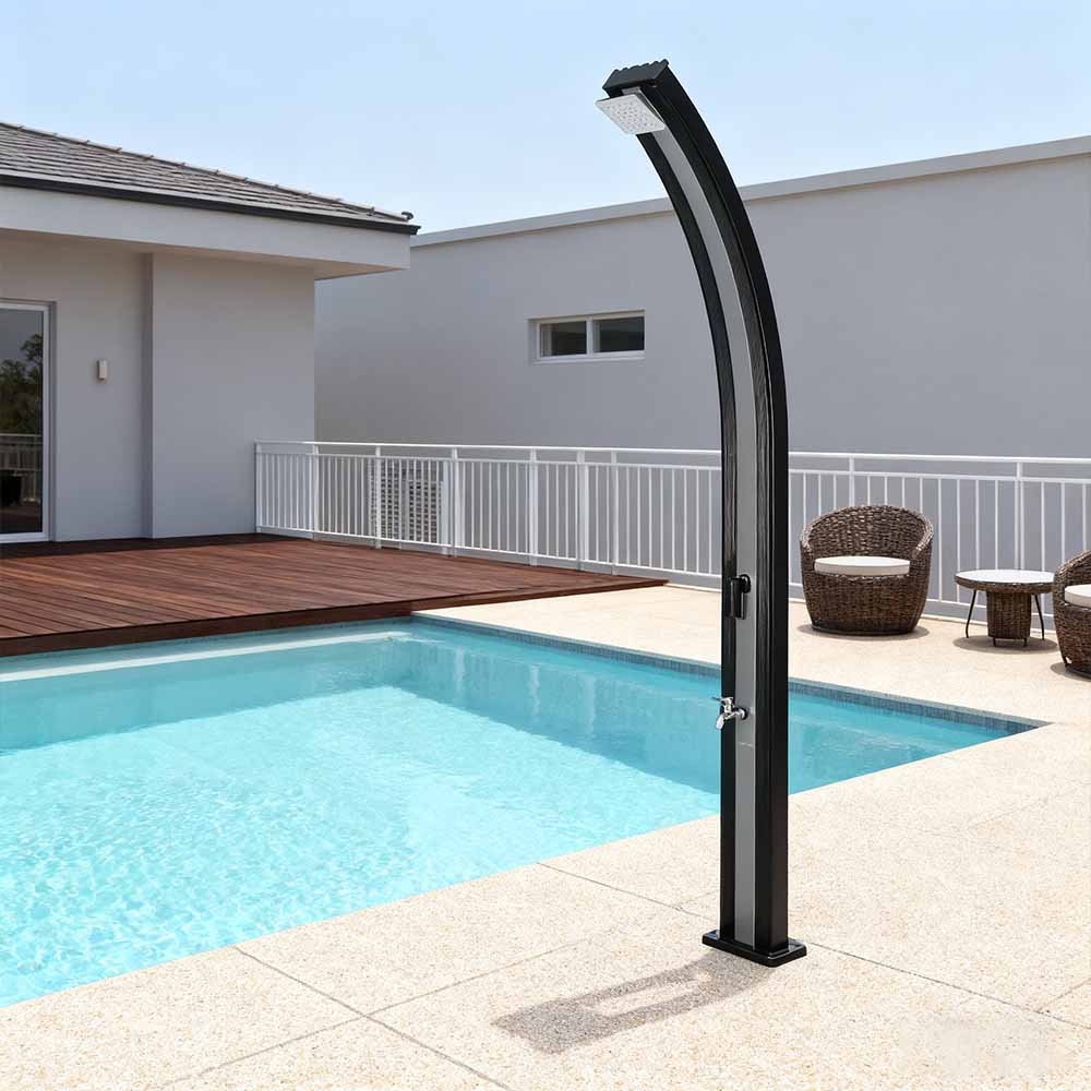Douche solaire courbée en aluminium pour piscine extérieure LY30L01